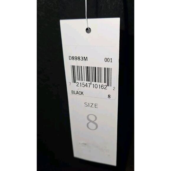 NWT! Donna Morgan Crew Neck Circular Flounce Sleeve Solid Crepe Dress Sz 8 - Picture 10 of 11